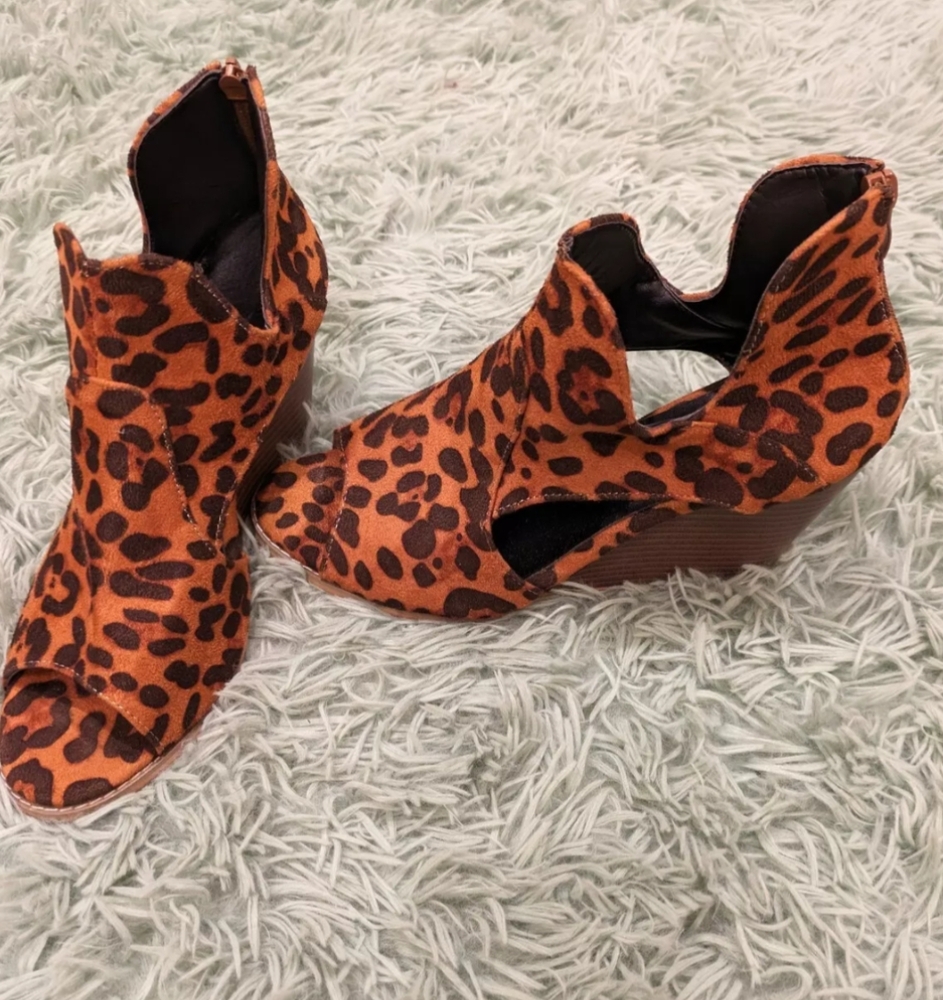 Leopard Print Women's Ankle Boots